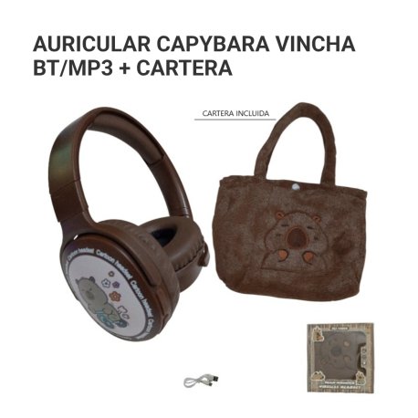 Auricular vincha capibara bt/mp3 + cartera