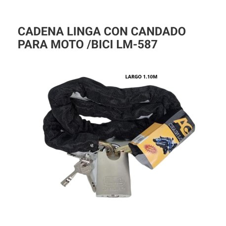 Cadena linga con candado para moto/bici lm-587
